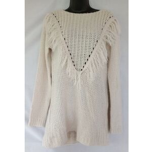 Xhilaration▪️Cream Fringe Front Sweater